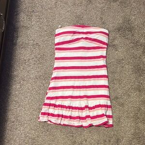 Pink and White Striped juniors Dress